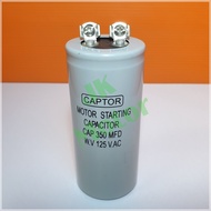 คาปาซิเตอร์ Capacitor Start 300uF 350uF 400uF 450uF 500uF 125Vac รุ่น Aluminium ยี่ห้อ CAPTOR แคปสตา