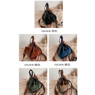 K9024 - BLACK/BLUE/BROWN/GREEN/KHAKI - CUTE DRAWING MOTIF SLEMPANG BAG NEWEST ELEGANT FASHION IMPORT