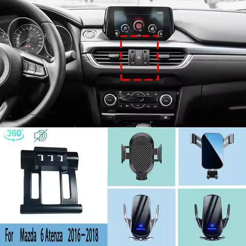 Car Phone Holder For Mazda 6 Atenza 2016 2017 2018 Mobile Phone Support Car Mounts Wireless Charging