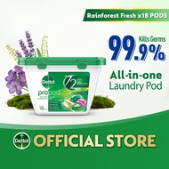 Dettol 18s Laundry Pods 72h Germ Protection, Odour Removal, 8x Cleaning Power, Long-Lasting Fragranc