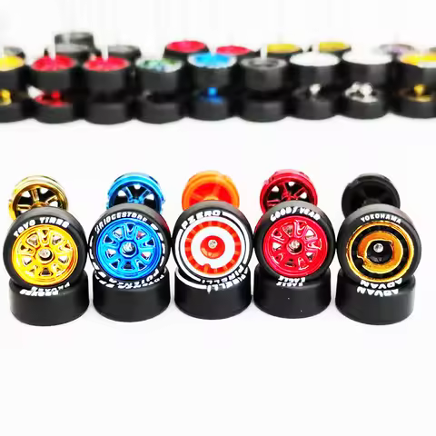 1/64 Mini Car Model Wheels 11mm Tires Tyres 1:64 Cars Rims Formula or Petal Leaf Shape for Hot Wheel
