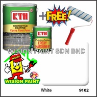 9102 WHITE ( 5 LITER ) 5L kth epoxy floor paint / expoxy floor paint ( FREE 7" ROLLER SET ) cat epoxy lantai / paint99