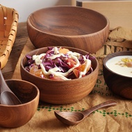 SOBOKA 1Pc Wooden Bowl Japanese Style Wood Rice Soup Bowl Salad Bowl Food ContainerBowl For Kids Tab