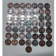 Singapore 2nd Series 1 Cent 1992-2002 ( 50 Coins)
