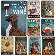 Boxer Dog Retro Metal Tin Sign Nice Butt Poster Home Wall Art Plaques for Living Room Kitchen Cafe B