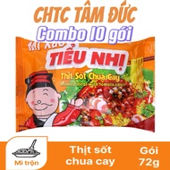 Combo of 10 packs of Tieu Nhi fried noodles with meat and spicy and sour sauce 72g