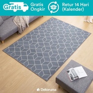 Dekoruma Taka Minimalist Floor Carpet with Grey Motif | Linori Room Carpet