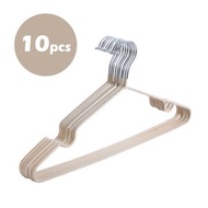 卡其色【10個裝】防滑衣架 多功能耐用 无痕金属成人晾衫架 晾褲曬衫