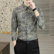 Áo Sơ Mi Nam Dài Tay Thoải Mái Áo Sơ Mi Sọc Mùa Xuân Mùa Thu Phong Cách Doanh Nhân Mới Ôm Vừa Vặn Tr