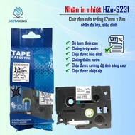 Printed Label HZe-S231 (Black Letters on White Background, Size 12mm X 8M) - Compatible with Brother