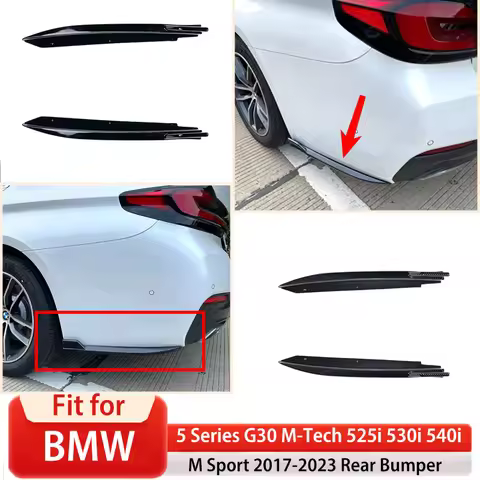2PCS for BMW 5 Series G30 M-Tech 525i 530i 540i 2017-2023 M Sport Rear Bumper Splitter Canards Lip S