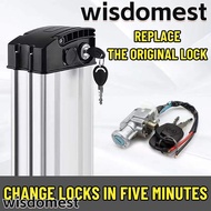 WISDOMEST E-Bike Battery Lock Portable Scooter Motorcycle Refitting Parts Electric Bicycle Charger
