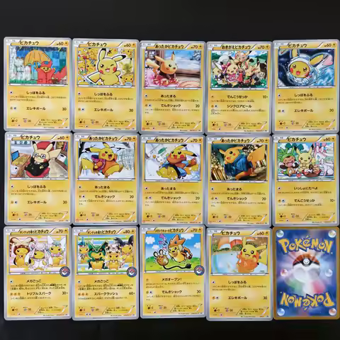 5PCS/Proxy PTCG Pokemon Cards Japanese version Pikachu Various Scene Promotional Card Anime Game Car