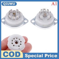 QIUWU 1ชิ้นแชสซีเมาท์9Pin ซ็อกเก็ตหลอดเซรามิกสำหรับ EL84 ECC82 6922 12AX7