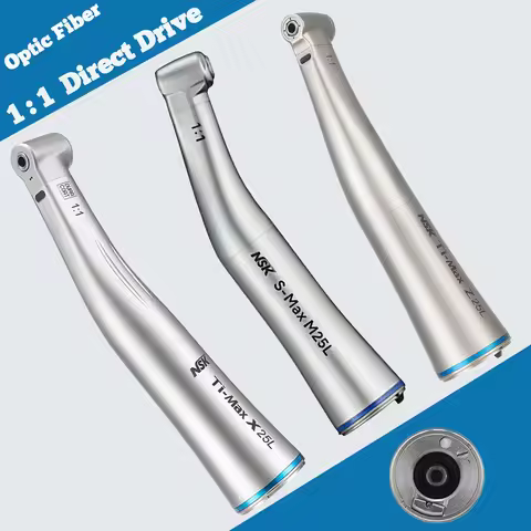 NSK Ti-MAX M25L X25L Z25L Against Contra Angle 1:1 Handpiece Contraangulo Dental Low Speed LED Blue 