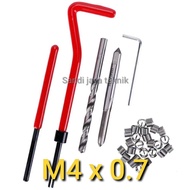 Recoil Set Baut Kunci 7. Recoil M4×0.7 set bor tap handle alat reparasi drat baut slek dol