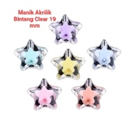 [PER 15 GRAMS] Acrylic Beads ClearBINTANG 19 mm