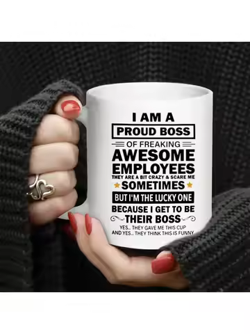 1pc, I'm A Proud Boss Of Awesome Employees Boss Gift From Employee Work Team Coworker Coffee Mug,Per