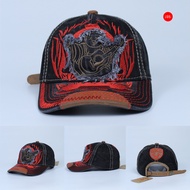 Mũ Nón Ông Địa True Religion - Nón Địa Đàn - Nón Jean Rách Bụi - Mũ Nón Bóng Chày Chất Liệu Jean Dày