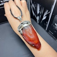 歐款新貨 天然波羅的海海漂蜜蠟項鏈 全皮原石 s925銀鑲嵌 蜜蠟8