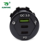 Car Charger USB Dual Type C Quick Car Charger 12V-24V 3.1A