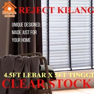 REJECT KILANG ( BESI KEMEK) 2 Panel Tirai Kayu Putih/Timber Blind 100% Basswood 4.5FT LEBAR X 5FT TI