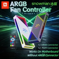 Snowman H12 ARGB Fan Controller | 5V 3 Pin Fan Controller | Remote ARGB Fan Controller | PC Gaming F