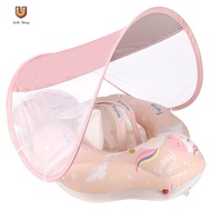 Baby Infant Pool Float Sun Protection Baby Swim Float with Canopy Baby Inflatable Seat Skin-Friendly
