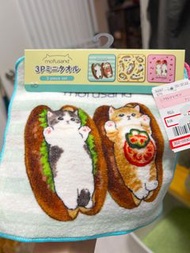 日本Mofusand 鯊魚貓炸蝦貓小手巾三條裝