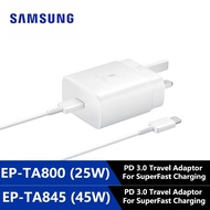 Samsung Original 25W 45W Super Fast Charger Type C Wall Charger PD 3.0 QC Travel Charger Adapter With 5A 3A Type-C Cable For Galaxy S20 S20+ S21 S22 S23 Ultra Note 20 10 10+ 5G A90 A80 5G 828