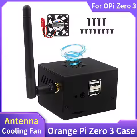 Orange Pi Zero 3 Metal Case Enclosure Fan Optional Antenna Active Cooling for Orange Pi Zero 3 Compa