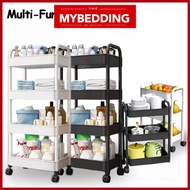 MYB_ 3 ,4 ,5 Tier Multifunction Storage Trolley Rack Office Shelves Home Kitchen Rack With Plastic Wheel
