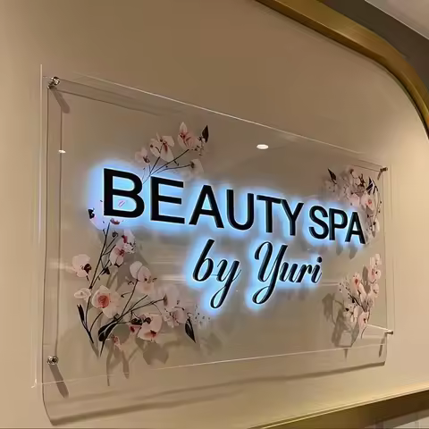 Custom Neon Sign Business Logo 3D Beauty Salon Nail Hair Studio 3D Acrylic Signs Custom Company Name