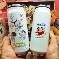 Cartoon Crayon Shinchan Can Thermos Mug Water Bottle Two Lid Straw Cup Portable Tea Cup Stainless Steel Fitness Insulation Heat Preservation Bottle