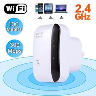 ตัวรับสัญญาณ WiFi ตัวดูดเพิ่มความแรงสัญญาณไวเลส 2.4GHz  300Mbps WiFi Repeater Wireless Router Range Extender Signal Booster WPS  (สีขาว)