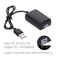 onlylove 7.4V Lithium Battery Charging Cable XH-3P Port for Wltoys RC Car A959 A959-A A959-B A979-B 
