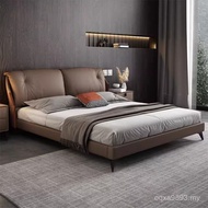 1.5 Things Wedding Light Bed 1.8 Leather Simple Bed Small Apartment Italian Genuine Leather Modern S