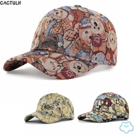 CACTULH Unisex-Teens Caps, Cartoon Bear Print Cute Bear Baseball Cap, Little Bear Print Cotton Duckb