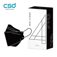 【CSD中衛】4D成人立體口罩-酷黑20片