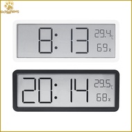 Large Digital Wall Clock With Indoor Temperature Humidity Large Number Electronic Clock For NightStand