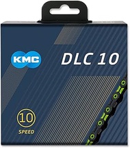 KMC 10-Speed DLC10 Series High-Performance Chain for Road/Mountain/Gravel; Shimano, SRAM, and Campag