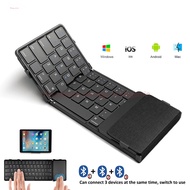 Mini Wireless Keyboard With Touchpad BT Office Portable Magnetic Triple Folding Keyboard For Windows Android IOS iPad Phone