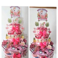 Bucket ulang tahun tart snack 3 susun gratis request tema dan nama
