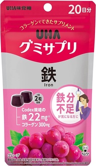 UHA味覺糖 UHA軟糖 補鐵 20天用量 40顆 葡萄風味