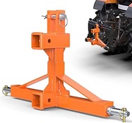 Orange 3 Point Hitch Receiver with Dual 2” Receiver, 3 Point Trailer Hitch for Tractor, Fit for Stan