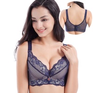 🔥New 34-48A/B Plus Size Bra Fat Women Small Breasts Thickened Cup Wired Bras Fashion Deep V Sexy Lac