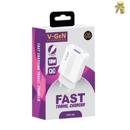 Travel Charger V-GEN Single Port USB Micro VTC1-28 Fast Charing / Original 18W Vgen Charger Adapter