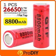 GTF 26650 8800mAh 3.7V Rechargeable Li-ion Battery lithium rechargeable battery (1PCs)