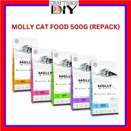 ☃Molly Cat Food 500g Repack Molly Super Premium Cat Food For Adult Cat Food for Kitten Makanan Kucing❇