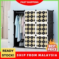Checker 9 cube Black DIY Multipurpose Wardrobe Cabinet Clothes Storage Organizer